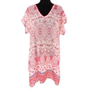 Johnny Was Cupra Rayon Short Sleeve Tunic Top XL